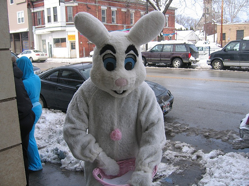 Front door easter bunny