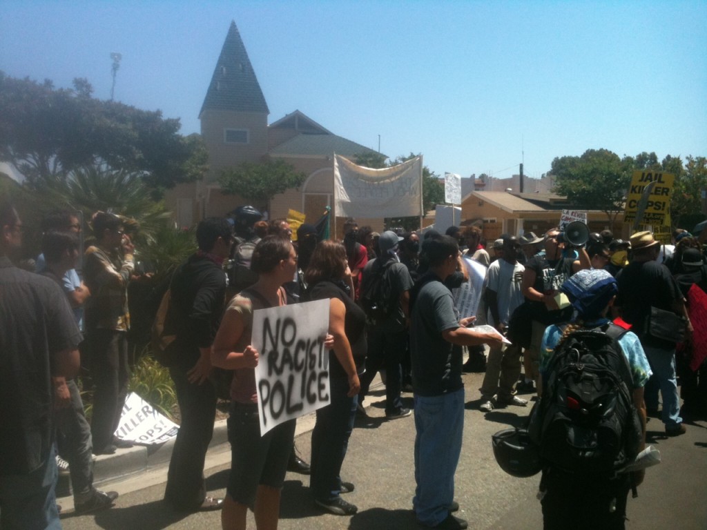 Anaheim PD - protest crowd with sign