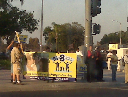 I just received the picture above from a friend of mine.  Yes on 8 protestors are standing at the corner of Bristol and 17th, in Santa Ana.  This is the […]